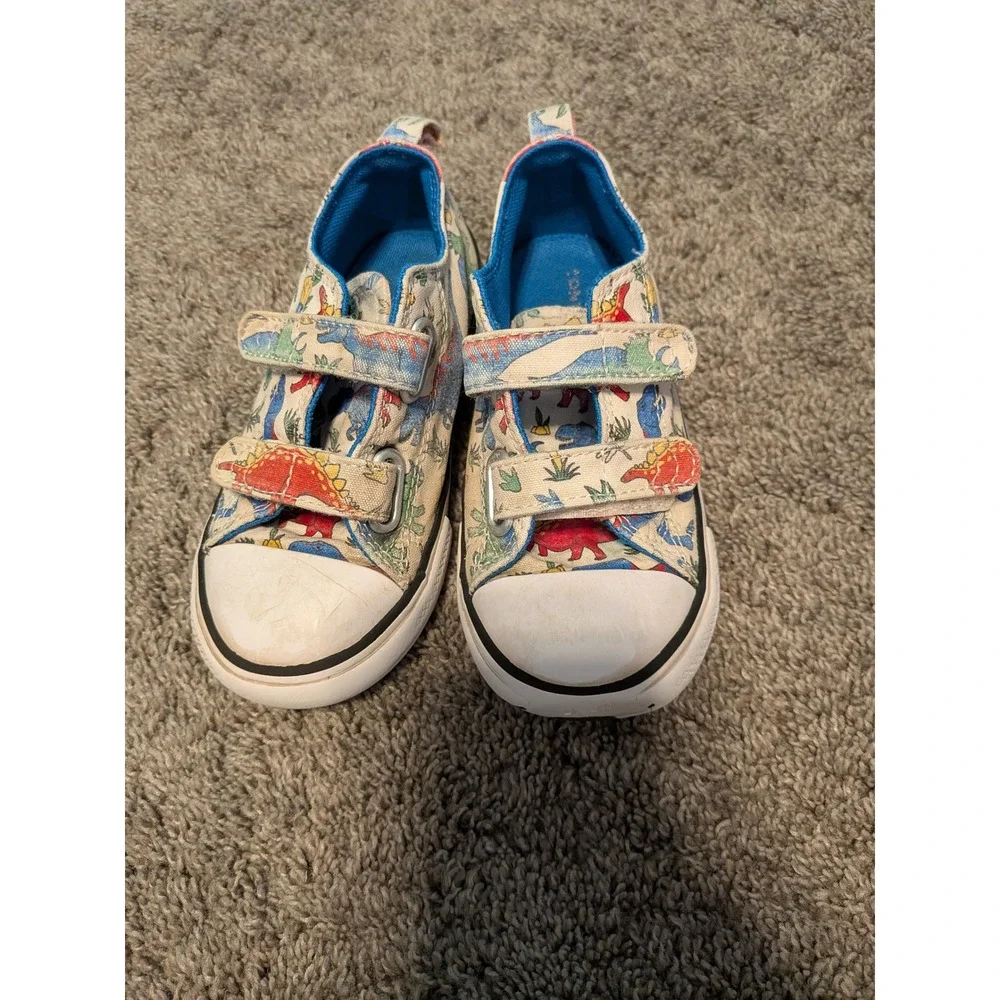 Converse Chuck Taylor All Star Dinosaur Print Infant Size 10 Hook Loop A15067F